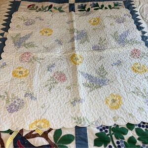 Yves Delorme Paris Luxury White Quilted Flower Snowdrop Sham~ 33.5” Square